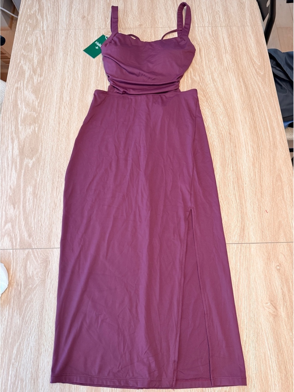 Halara Ruched Lace Up Bodycon Midi Casual Dress